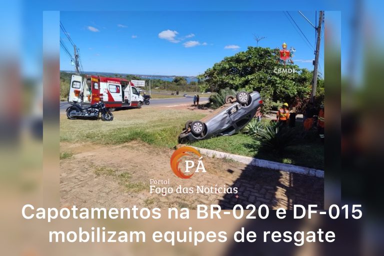 PÁ Portal das Notícias | Trânsito no DF tem manhã movimentada com capotamentos e colisão no Eixo Monumental